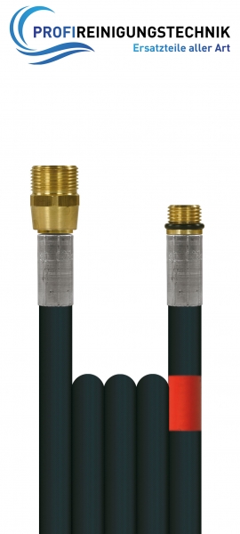 Rohrreinigungsleitung "Flexy" ohne Düse / eine Drahteinlage und glatte Oberfläche / Nennweite 6 / 300 Bar / 100 °C / AG : AG "mit O-Ring" - M22 : 1/4"